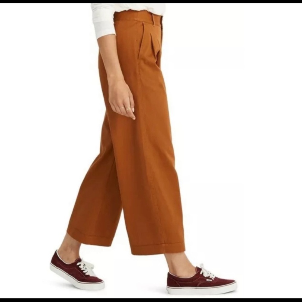 Madewell Wide-leg Pleated Pants, Burnt Sienna - Picture 1 of 7